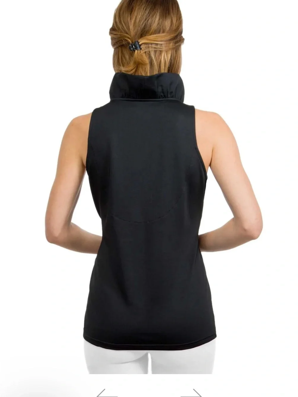 GRETCHEN SCOTT, Jersey Sleeveless Ruffneck Top - Solid Black, Size Large, NWOT - Picture 8 of 12